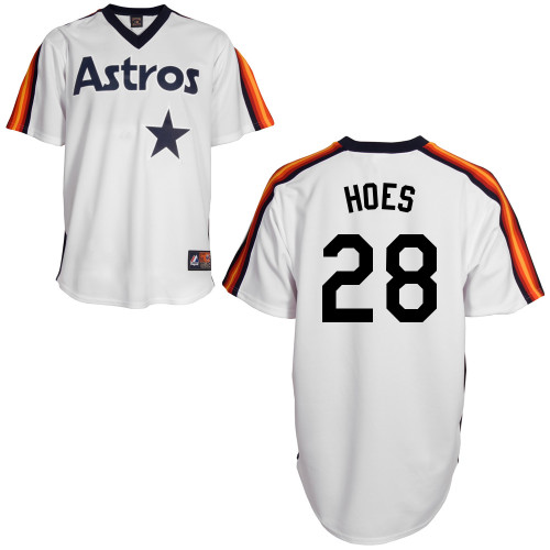 L-J Hoes #28 Youth Baseball Jersey-Houston Astros Authentic Home Alumni Association MLB Jersey